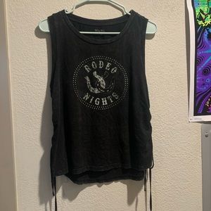 Miss Me Rodeo Nights Tied Sides Tank Top